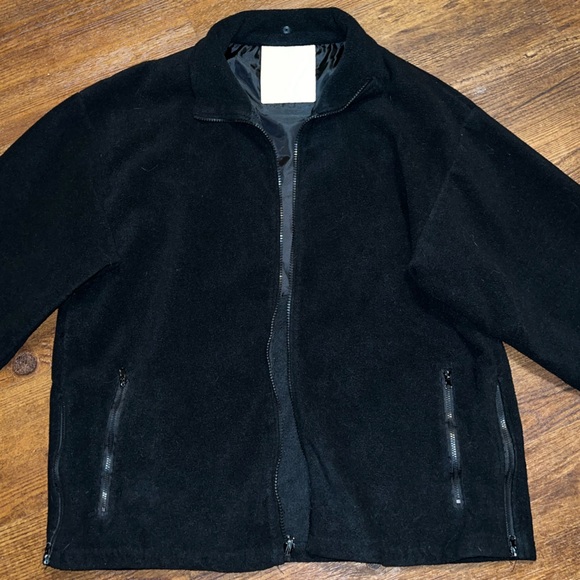 Black Tru Spec Parka Micro Fleece Zip-Up Long Sleeve Collar Jacket Size M Unisex - Picture 5 of 12